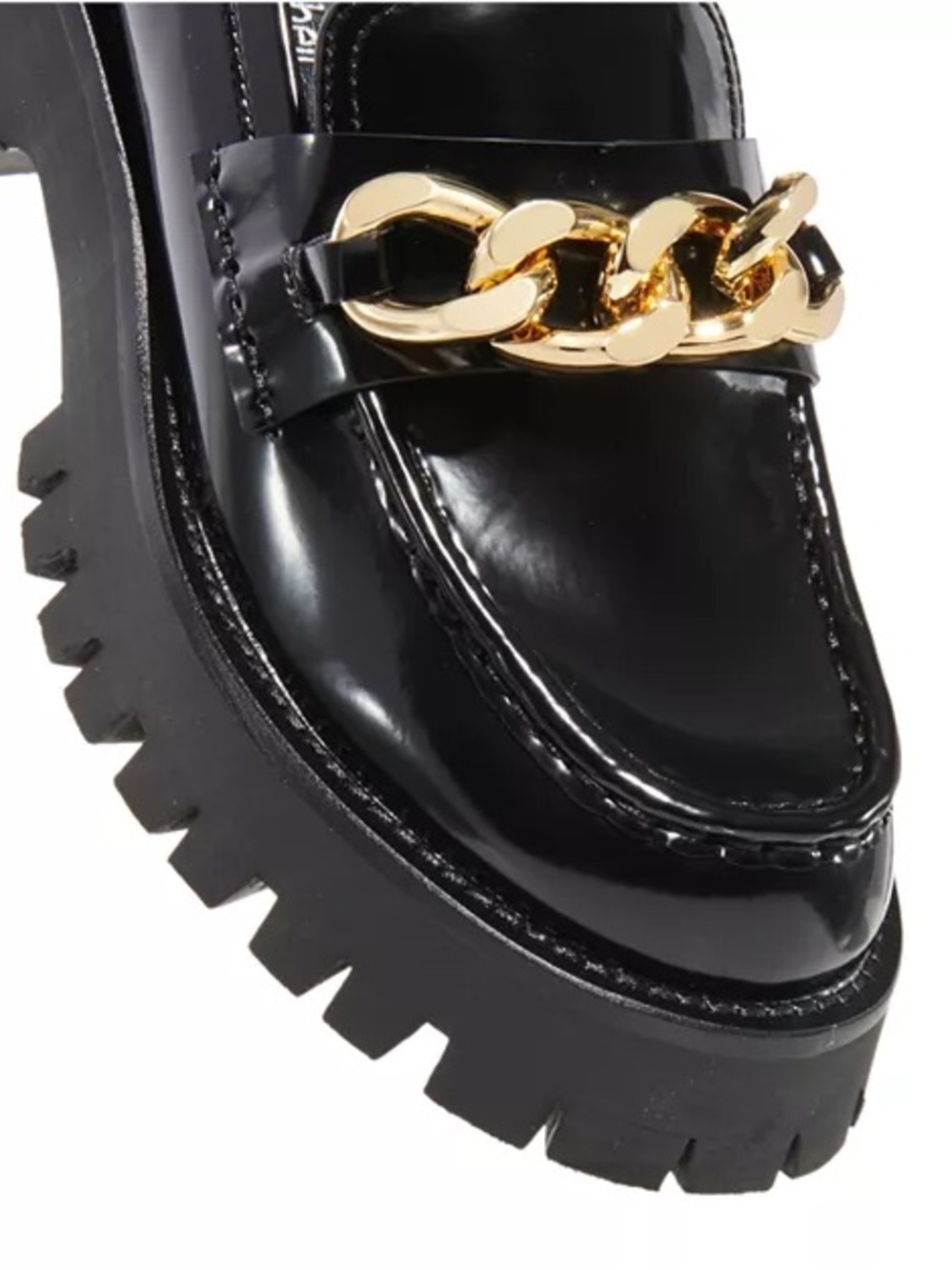 Jeffrey Campbell Recess chunky lug sole chain loafers dark academia old money